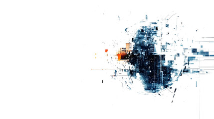 Fototapeta premium Abstract tech: navigating global communication and data analysis in white background - cyber exploration in a world of innovation hyper realistic
