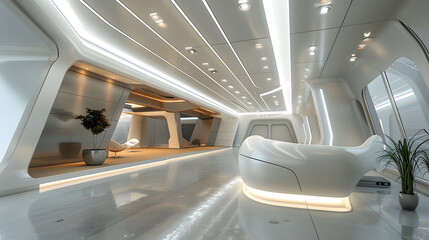 Obraz premium modern futuristic concept office interior
