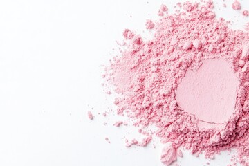 Collagen powder mound on white backdrop Overhead view