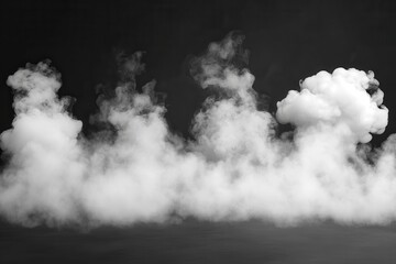 Collection of natural smoke and fog effects including BBQ food and hot beverages Vector illustration of white steam and smog on a clear background