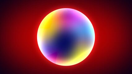 Background with 3D sphere gradient color frame, moon and sun shape background