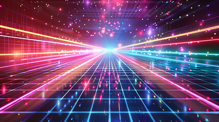 Obraz premium Retro futuristic 1980s Style background, Retro Wave Music Festival