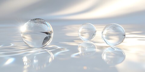 Simple white glass surface with reflections