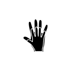 Obraz premium Hands reliability icon simple . Safety dependable icon isolated on white background.
