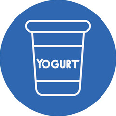 Yogurt Cup line circle icon