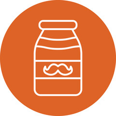 Milk Mustache line circle icon