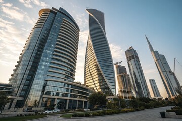 Fototapeta premium Captivating Architectural Photography: Embracing the Allure of Curves and Lines in Modern Design, Featuring Sensual Elements and Elegant Structures in Urban Landscapes