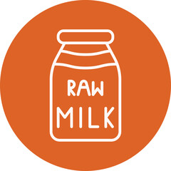 Raw Milk line circle icon