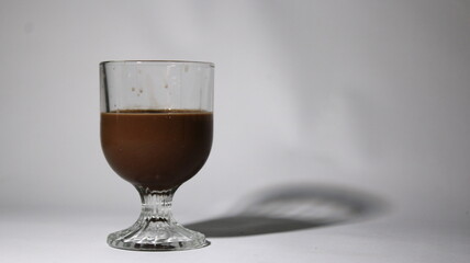glass with chocolate drink