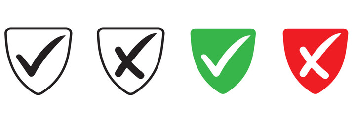 Check mark icons. Check marks symbol, logo. Green checkmark Illustration. Vector.