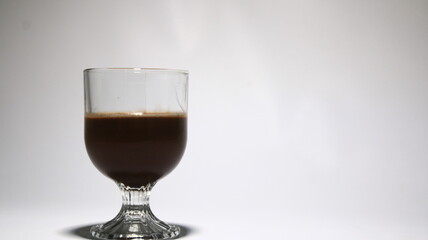 glass with chocolate milk