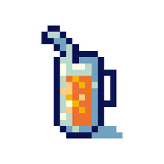 Obraz premium Pixel art summer drinks vector illustration