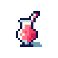 Obraz premium Pixel art summer drinks vector illustration