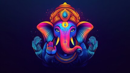 Obraz premium Ganesha, Hindu God of Wisdom and Prosperity