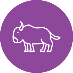 Bison Icon line circle icon