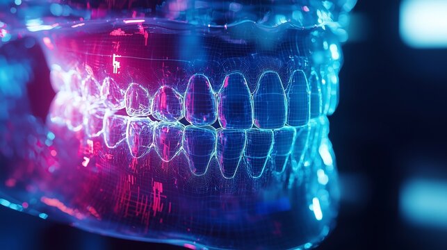 3d dental model showcasing ai-driven imaging technology.