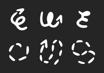 Hand drawn pencil line, zigzag, arrow, wave. Vector charcoal smears, dots arrows. Underline pen set. Doodle style sketch lines. Marker wavy strokes with rough edges.