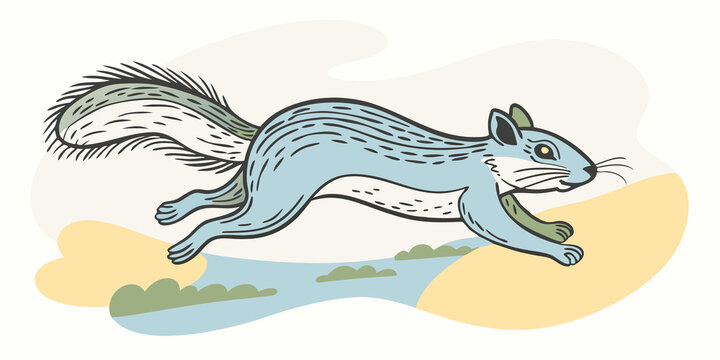 Squirrel Stunt A squirreltherian leaps from one feature to another showcasing their adeptness at navigating the environment with speed and a playful demeanor.