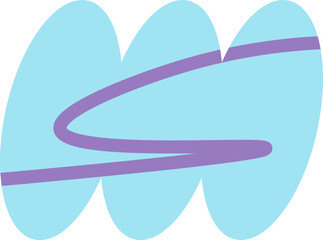 Modern Abstract Shape With Wavy Line and Paster Color