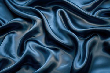 Obraz premium Luxurious black and blue satin fabric background with patterns.
