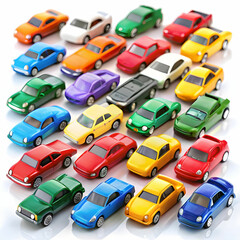 Naklejka premium beautiful toys cars with white background
