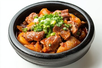 Fototapeta premium Korean food braised pork jokbal on a white surface