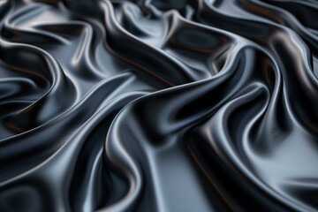 Fototapeta premium Luxurious black and gray satin fabric texture with abstract patterns.