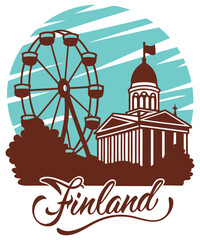 Naklejka premium Poster Finland vector illustration poster wall art 