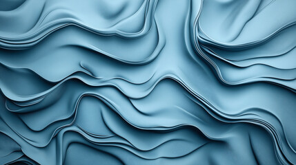 Obraz premium Abstract image featuring smooth, flowing waves of blue fabric-like textures with soft undulating patterns creating a sense of fluidity and movement.