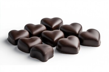 Obraz premium Delicious Dark Chocolate Heart-Shaped Treats Perfect for Romantic Occasions, Valentine's Day, or Sweet Gifts for Loved Ones and Chocolate Lovers Alike