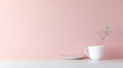 Fototapeta premium Plain light grayish-pink background with a soft, gentle tone