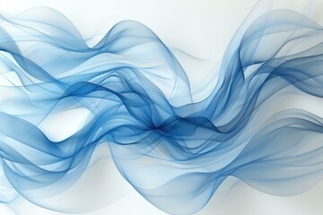 Obraz premium Abstract blue waves on a white background.