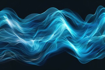 Fototapeta premium Blue Wave Flow Abstract Vector Design Illustration with Curves and Lines