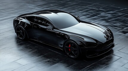 Naklejka premium realistic automobile car with automatic drive concept 3d rendering