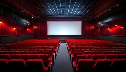 Fototapeta premium Movie theater with red seats
