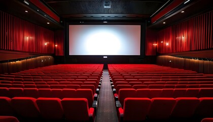 Movie theater with red seats