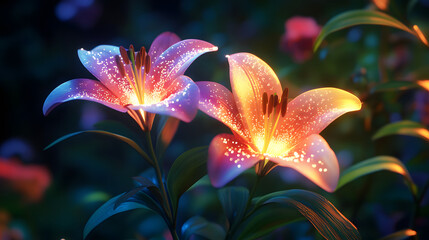 A Magical Wedding Celebration of Two Divine Light Flowers in an Enchanting Garden