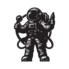 astronaut of a silhouette vector illustration