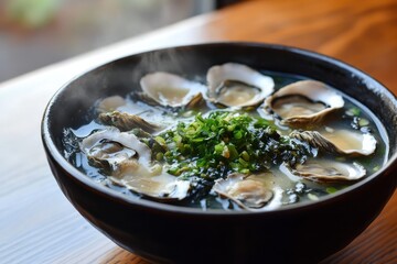 Miyeok guk a Korean soup with seaweed and oysters