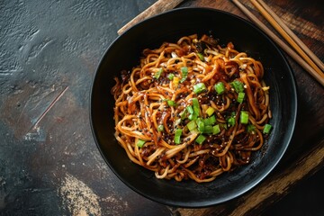 Noodles in black bean sauce