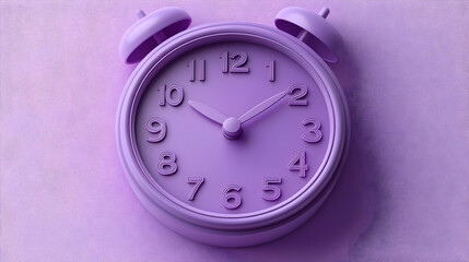 Purple Alarm Clock 3D Illustration