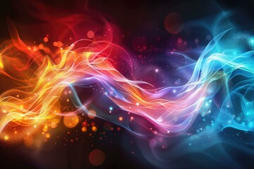 Obraz premium Light wave background on black background. Premium design for wallpaper banner poster.
