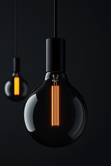Modern Black Pendant Bulbs with Warm Glow