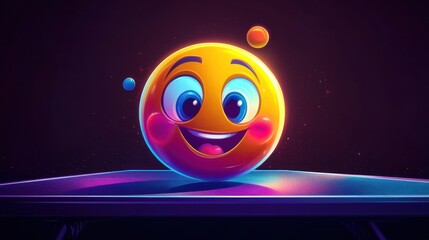 Naklejka premium Smiling Emoji on a Digital Platform
