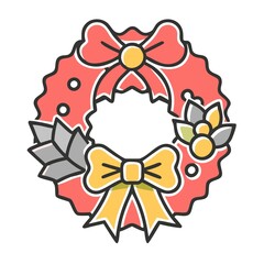 Fototapeta premium christmas wreath with ribbon