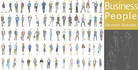 Flat vector illustration collection pack of businessmen