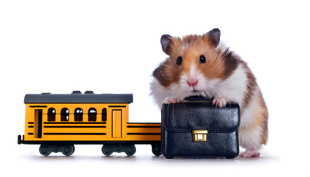 Hamster's Daily Commute: All Aboard the Tiny Train