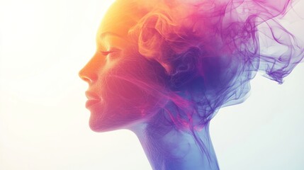 Abstract Portrait with Smoke-Like Colors