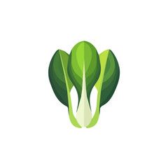 Simple flat 2D illustration of Bok choy isolated on a white background, vector 2D flat icon, 