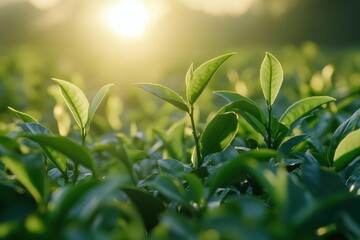 Fototapeta premium Tea farm where leaves are grown